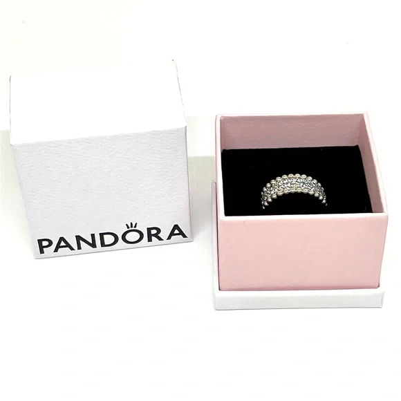 NEW Pandora Pave Beaded Ring - Picture 8 of 11
